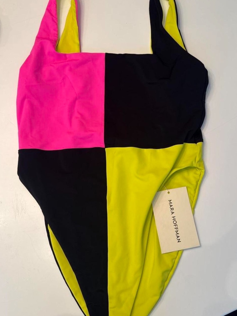 MARA HOFFMAN Idalia Multicolor Neon One Piece Bathing Suit XL